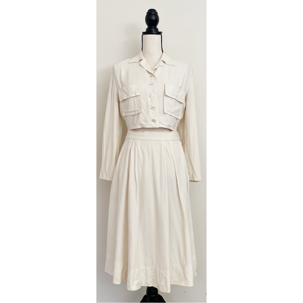 Vintage 50s Off-White Skirt and Suit Jacket Set